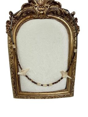 Zuni style fetish heishi mother of pearl beaded bird necklace vintage